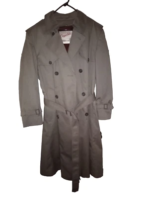Clipper Mist Trademark Of Londontown Corp Tan Trench Coat with Belt Size 40 Reg Foto 1 de 4