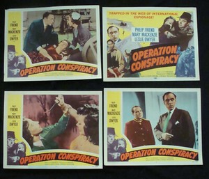 OPERATION CONSPIRACY Lobby card set PHILIP FRIEND MARY MACKENZIE 1957