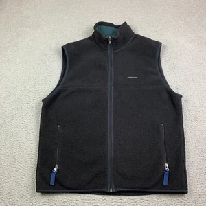 Vintage Patagonia Synchilla Vest Mens Large Black Fleece Full Zip Y2K Gorp - Picture 1 of 12
