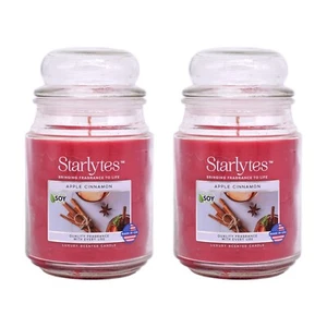 2x Starlytes 510g Candela grande barattolo di vetro (125 ore di tempo di combustione) - Mela cannella - Foto 1 di 1