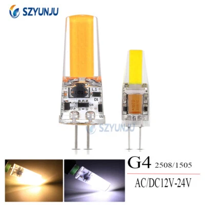 G4 1505 COB 2508 LED light bulb White Warm Cabinet Droplight ACDC12V~24V 1-10PCS - Image 1 of 4