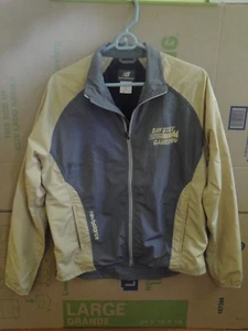 New Balance Mens Breathable Lining Light Windbreaker Jacket Zipper Beige Sz MM - Picture 1 of 10