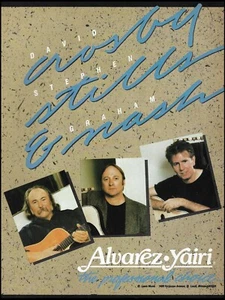 David Crosby Stephen Stills Graham Nash 1988 Álvarez Yairi guitarra acústica anuncio - Imagen 1 de 3