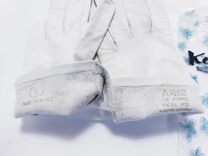 Guanti vintage Aris Of Paris vera pelle bambino avorio taglia 6 made in France - Foto 1 di 5