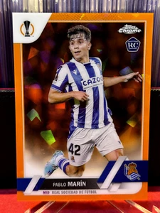 2022-23 Topps Chrome UEFA Club Competitions Pablo Marin RC GOLD 24/50 Sapphire - Picture 1 of 2