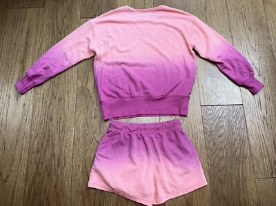 Lou & Grey Dip Dye Ombre Terry Sudadera y Pantalones Cortos Conjunto Talla XS Rosa Coral Foto 1 de 4