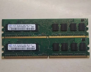 2x Ram 1gb ddr2 800mhz 6400u Samsung M378T2863QZS-CF7 PC2 2GB - Foto 1 di 1