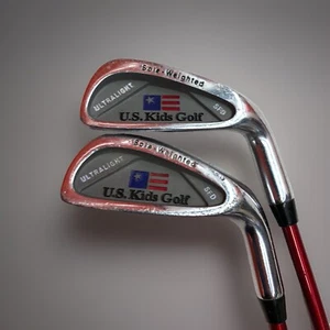 U.S. Kids Golf Ultralight Kidpower Set 2 Clubs Correct Grip RH 9 Iron & 7 Iron - Picture 1 of 9
