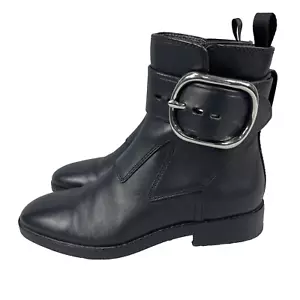 Alexander Wang Women's Boots US 6 Black Leather Casual Ankle Biker Boots - Picture 1 of 14