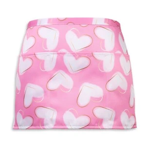 Pink Hearts Valentine Half Waist Apron With 3 Pockets Waterproof 100% Polyest... - Picture 1 of 7
