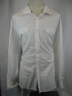 男式 Madison 100% 棉白色 LS 休闲衬衫尺寸 XXL — 第 1/4 张图片