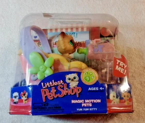 Littlest Pet Shop #3 Yum Yum Kitty With Basket & Bottle Hasbro 2005 Magic Motion - Picture 1 of 10