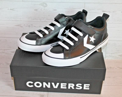 Converse All Star Pro Blaze Black Leather Athletic Shoes Boy / Girl Youth Size 3 - Image 1 of 4