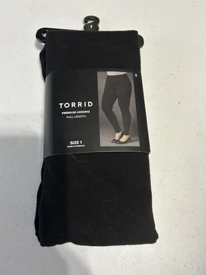 Torrid Premium Legging Sz 1 Full Length Black  Stretch NWT In Original Package - Image 1 of 2