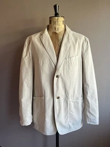 Chaqueta Oska Chore para mujer talla 5 UK 18-20 blazer utilitario de algodón a rayas crema - Imagen 1 de 12