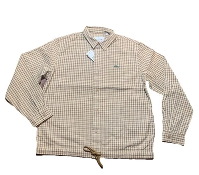 NWT Lacoste Men’s Heavy Shirt Jacket Size Medium Flannel Plaid - Image 1 of 4