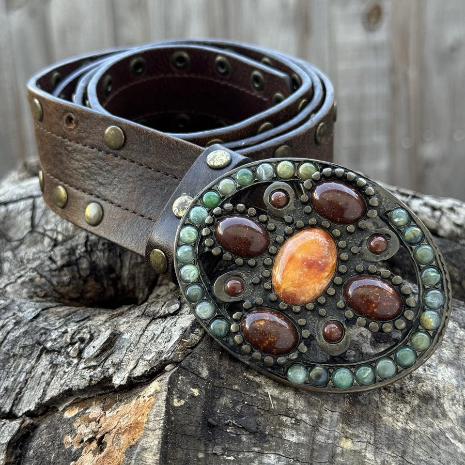 Cinturón Cornalina Via Spiga Cuero Genuino Italiano Hecho en Italia Talla Grande Foto 1 de 4