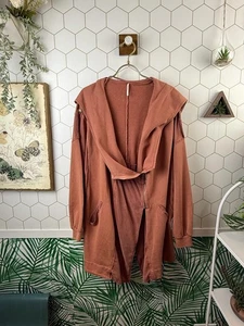Free People Oversized Asymmetrical Hooded Jacket w/ Cinched Waist - Size -Small - Picture 1 of 6