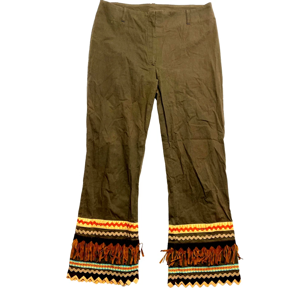 Pantalones Bootcut DE COLECCIÓN sin marca para mujer 30 marrón Rock & Roll Woodstock flecos Foto 1 de 4