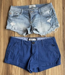 Abercrombie A&F Lot of 2 Shorty Shorts 1) Denim 1) Cotton Girls Sz Y16 - Picture 1 of 7