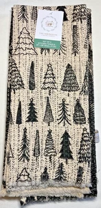 Rachel Ashwell Küchentücher (3) Bäume schwarz creme Waffel 20 x 28 Neu mit Etikett - Bild 1 von 3