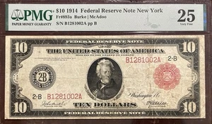 1914 Federal Reserve $20 Note Red Seal FR 893a PMG VF 25 - Picture 1 of 2