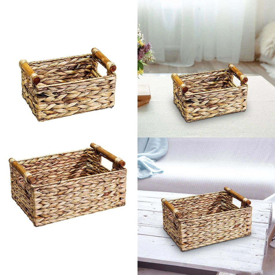 Cesto portaoggetti rettangolare in vimini per tavolo, decorazione per la - Immagine 1 di 1