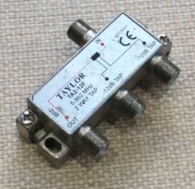 TAYLOR TA2-12F 2 Way Tap. 12dB. F Type Connectors (used) - Image 1 of 4