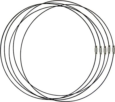 5 BLACK SEMI RIGID SCREW CLASP NECK NECKLACES - BEADED JEWELRY CREATION - Image 1 of 3