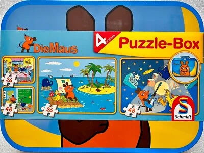 Puzzle Box Die Maus Schmidt Games 2x26 & 2x48 Pieces Puzzle 55597 Patience Game - Image 1 of 4