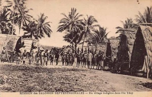 Papúa Nueva Guinea - ISLA TEOP - UN pueblo nativo - Publ. Mission des Salomon Se - Imagen 1 de 2