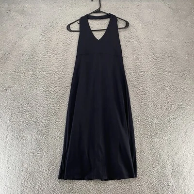Patagonia Halter Dress Womens Small Babydoll Black V-Neck Y2K Midi Granola - Image 1 of 4