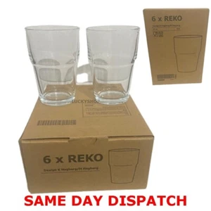 6x Clear Glass Small REKO 170ml Drink Capacity juice Milk Water glass 6 Pack - Picture 1 of 3