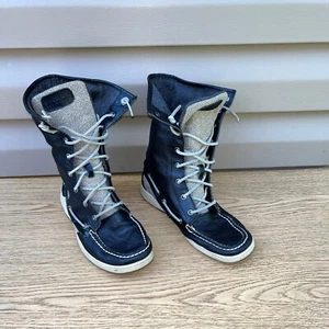 Sperry Top-Sider Non Marking Women's Size 7.5M Black Leather Lace Up Boots - Picture 1 of 17