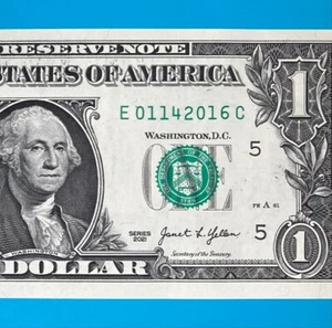 January 14, 2016 (E 01142016 C) BIRTHDAY Note $1 One Dollar Bill *UNC* - Picture 1 of 4