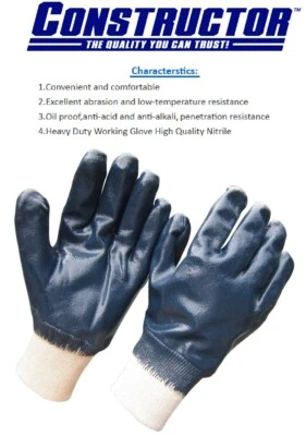 CONSTRUCTOR Nitrile Coated Working Gloves Heavy Duty gardening & hazardous work - image 1 of 3