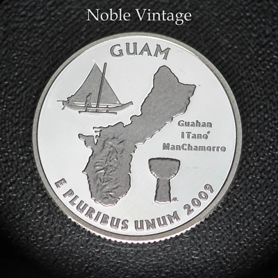 2009 S Silver Proof Guam Quarter - From a Proof Set - 90% Silver - Image 1 of 2