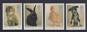 MINT 1990 GB RSPCA STAMP SET OF 4 - CAT, RABBIT, DOG, DUCK - Picture 1 of 1