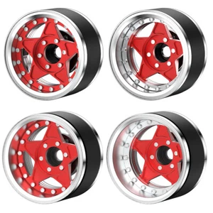 4Pcs Metal 1.9" Beadlock Wheel Rims For D90 SCX10 90046 TRX4 1/10 RC Crawler Car - Picture 1 of 12