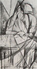 Frauenbildnis Lesende Abstrakt Futurismus monogrammiert Lithografie 1920er Jahre