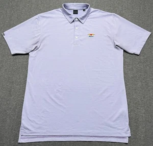 Dunning Polo Shirt Uomo XL Baltusrol Golf Club Viola Bianco Righe Performance - Foto 1 di 8