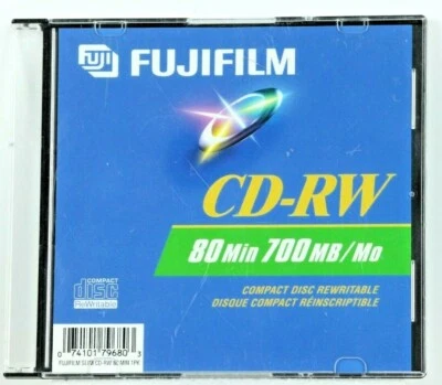 Fujifilm 80-Minute 700 MB CD-RW Compact Disc Rewritable Brand New - Jewel Case  - Image 1 of 3