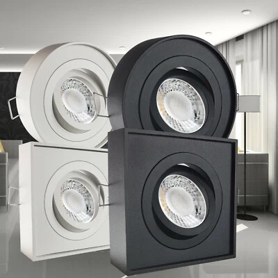 LED Einbaustrahler 230V dimmbar flach 19mm Einbauleuchte Deckenstrahler Spot Set - Bild 1 von 4