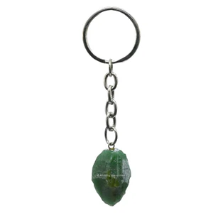 Llavero de cristal de aventurina verde crudo soporte para llaves - Imagen 1 de 8