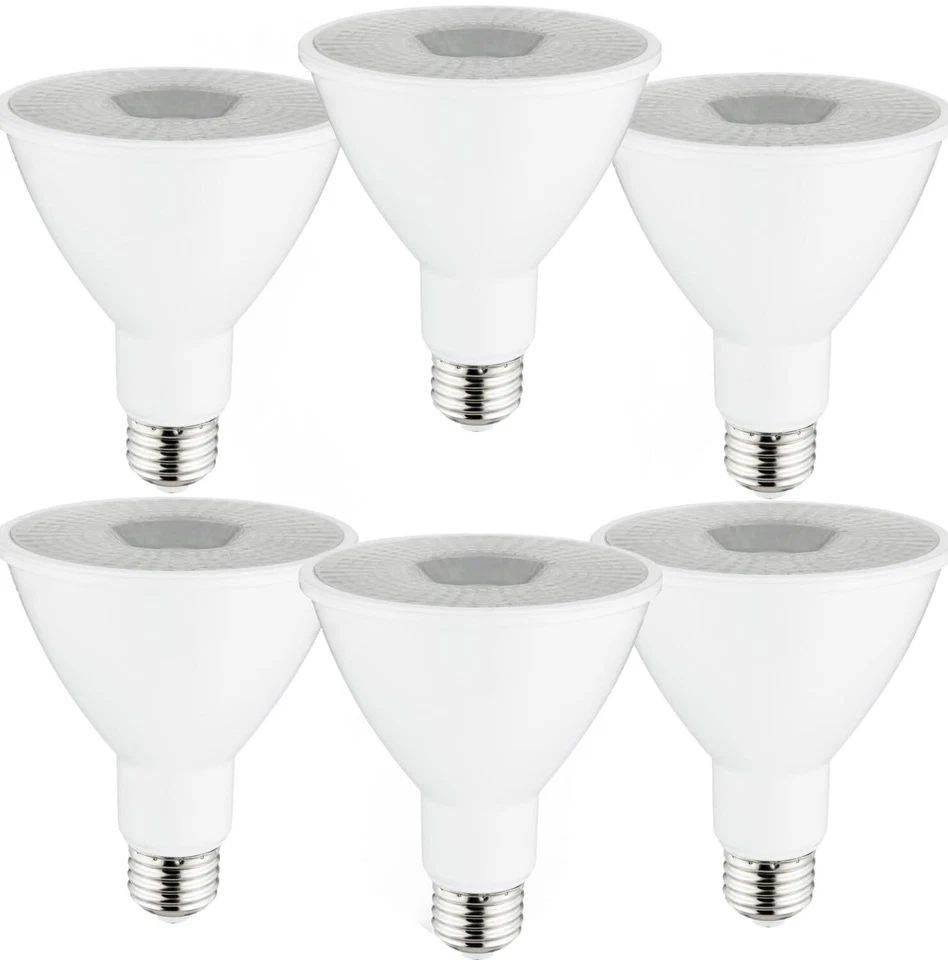 6Pack PAR30 Long Neck LED Flood Light Bulb, 9W (75W), 3000K, 850LM, E26 - Image 1 of 1