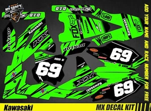Kit Déco Moto pour / Mx Decal Kit for Kawasaki KXF - Green Blitz - Imagen 1 de 1