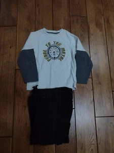 Gymboree Boy Long Sleeve Shirt And Lined Cargo Pant Set Size 4 - Picture 1 of 4