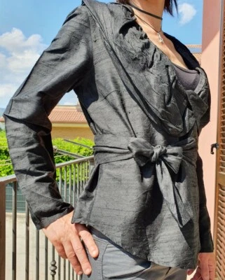 Camicia da donna Raybold New York color nero, Tg S, 100% seta - Immagine 1 di 4