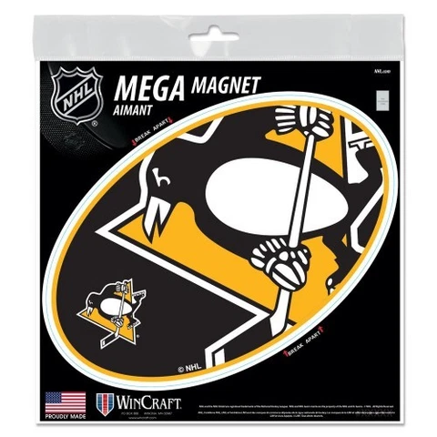 PITTSBURGH PENGUINS 4"X6" OVAL MEGA LOGO MAGNET INDOOR OUTDOOR HIGH QUALITY Cover
