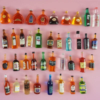 30x Dolls House 1:12 Scale Miniature Drinks Liquor Wine Bottles Bar Accessories - Image 1 of 4